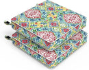 LVTXIII Patio Chair Cushions 22"x22"x3", Water-Repellent Outdoor Seat Cushions for Patio Furniture, Square Chair Pads with Ties for Home Garden Decoration, Set of 2, Damask Red by GreenHaven Gardens