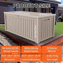 180 Gallon Outdoor Storage Box Waterproof Lockable Resin Deck Box Large, Patio Storage Bin for Pool Accessories Cushion Furniture, Garden Tools, UV-Resistant Outside Delivery Grey by GreenHaven Gardens