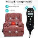 Dual Motor Power Lift Recliner Chair with Massage and Heat for Elderly People, Infinite Position, Burgundy Recliner Chair, Chenille Fabric Lift Chair by CozyNest Decor