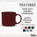 DISCOUNT PROMOS Ceramic Campfire Coffee Mugs 13 oz. Set of 10, Bulk Pack - Perfect for Tea, Espresso, Cappuccino, Hot Cocoa - Maroon by TinyTreasures Baby Boutique