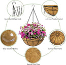 4 Pack 18 Inch Hanging Planters for Outdoor Plants Extra Large Hanging Baskets Flower Pots with Natural Coconut Liner for Porch Balcony Garden Decor by GreenHaven Gardens