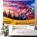 Delur Mountain Tapestry Sunset Forest Tree Nature Tapestry Wall Hanging Sunrise Psychedelic Scenic Landscape Headboard for Bedroom Living Room Home Decor (59.1" x 78.7") by CozyNest Decor