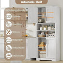 GarveeHome 67" Tall Storage Cabinet, Tall Bathroom Cabinet with 4 Doors and Adjustable Shelves, Freestanding Kitchen Pantry Cabinets, Cupboard for Living Room, Dining Room, Antique White by CozyNest Decor