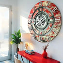 The Gears Clock Real Moving Gear Wall Clock England Line (Red Lava, 24 inches (60 cm)) by CozyNest Decor