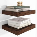 Heimlove 12 Inch Deep Floating Shelves, 12 x 12 inches Long Wall Shelf, Large Extra Display Shelf & Storage Shelf, Rustic Wood Wall Shelves for Fireplace Mantel, Brown - 2Pack by CozyNest Decor