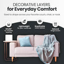 Gold Case Throw Blanket for Couch – 100% Recycled Turkish Cotton Blankets & Throws – Elegant Decorative Throw Blankets for Living Room Sofa – Woven Throws for Couch – Aqua – 60x80 by CozyNest Decor