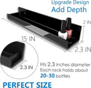 4 Pack 15 Inch Black Acrylic Shelves, Black Kids Floating Bookshelf for Kids Room, Modern Nail Polish Rack Sunglasses Essential Oil Picture Ledge Display Toy Storage Wall Shelf by TinyTreasures Baby Boutique