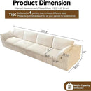 157.5" 4-Seater Cloud Sofa,Modular Sectional Couch,Modern Deep Seat Upholstered Couches with Plush Corduroy Fabric for Living Room Furniture,Bedroom and Apartment,No Assembly Required,White by CozyNest Decor