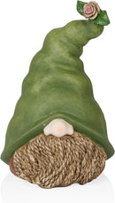 Alpine Corporation - 10" Tall Outdoor Garden Gnome Decor - Gnome Head with Rope Beard and Flower on Green Hat – Durable Lawn Scupture, Ideal for Patio, Deck, & Yard by CozyNest Decor