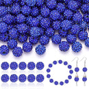 105pcs 10mm Rhinestone Beads for Jewelry Making, Dark Blue Shiny Round Disco Ball Beads Bulk, Sparkle Crystal Clay Christmas for Bracelet Baseball Necklace Earring Crafting and DIY by TinyTreasures Baby Boutique