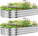 KING BIRD Raised Garden Bed Kit 2025 Upgraded Quick-Setup Galvanized Planter Garden Box Outdoor for Gardening, Vegetables, Flowers, 74x36x12 in, Silver 2PCS by GreenHaven Gardens