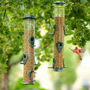 MIXXIDEA 1PK Metal Bird Feeders with 6 Feeding Ports,Tube Bird Feeder with Steel Hanger,Hard Plastic Wild Bird Feeder for Outdoors Hanging, Attracting Birds in Your Lawn, Garden, Balcony–Green by CozyNest Decor
