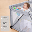 Baby Playpen Foldable, Playard for Babies and Toddlers, Portable Playpen Activity Center with 50 Balls+2 Handles for Travel, Indoor & Outdoor Play Pen with Mesh 50''x50'' by TinyTreasures Baby Boutique