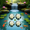 4 Pieces Artificial Floating Lotus Flowers with Lily Pads, Decorative Foam Water Plants for Pond, Pool, Garden Fish Tank Aquarium Home Garden Special Decoration Outdoor Décor,Artificial Flowers by GreenHaven Gardens