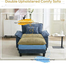 URRED Modular Sectional Sofa Comfy Cloud Couch, Modern Chenille Sofa Sleeper Deep Seat Couches with Ottoman/Pillows for Living Room (Blue, 53''- Ottoman) by CozyNest Decor