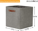 DULLEMELO Cube Storage Boxes,13 inch Fabric Baskets Closet Storage Bins for Home Organization and Storage,Stackale Gift Baskets Empty for Nursery Clothes Toys Kids Storage(Grey) by TinyTreasures Baby Boutique