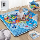 Baby Play Mat, 50x50 Playpen Mat with Super Soft Touch, Thick Activity Mat with Upgraded Anti-Slip Bottom, Machine Washable Crawling Mat for Floor & Picnic (Map) by TinyTreasures Baby Boutique