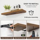 24 inch Floating Shelves Long Floating Shelves for Wall Large Wall Mounted Shelves with Invisible Brackets, Brown Shelves for Bathroom, Living Room, Kitchen, Office, 24x6.7 inch deep Set of 2 by CozyNest Decor