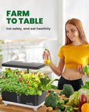 RAINPOINT Hydroponics Growing System Kit, Indoor Herb Garden Planter Kit with 13 Pods, 5L Inside Gardening System with LED Grow Light, Gardening Plant Gift for Women, Men, Children and Enthusiasts by GreenHaven Gardens