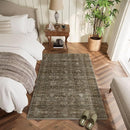 Washable 4x6 Rugs for Living Room, Boho Non-Slip Silicone Backing Small Rugs for Bedroom Nursery Office, 0.3" Neutral Oriental Throw Carpet with 0.16" Cushioning Pad, Deep Brown/Multi by TinyTreasures Baby Boutique