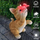 Solar Garden Statue Cat Figurine,Resin Cat Statue Playing Butterfly,Outdoor Decoration for Patio,Balcony,Yard, Lawn-Unique Housewarming Gift for Garden Mom Grandma by GreenHaven Gardens