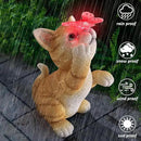 Solar Garden Statue Cat Figurine,Resin Cat Statue Playing Butterfly,Outdoor Decoration for Patio,Balcony,Yard, Lawn-Unique Housewarming Gift for Garden Mom Grandma by CozyNest Decor