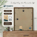 16x20 Picture Frame Set of 3 - Brown Woodgrain, Wood Poster Frame, HD Tempered Glass, Wall Gallery Hanging by CozyNest Decor