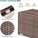 HOMREST Large Deck Box, Outdoor Wicker Storage Container with 70 Gallon, Patio Rattan Furniture for Garden Tools, Pillows, Pool, Brown by CozyNest Decor