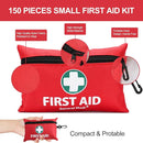 General Medi Mini First Aid Kit, 150 Piece Small First Aid Kit - Includes Emergency Foil Blanket, Scissors for Travel, Home, Office, Vehicle, Camping, Workplace & Outdoor (Red) by TinyTreasures Baby Boutique