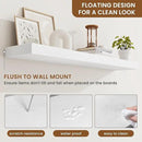 fuqing Floating Shelves for Wall, Bathroom Shelf Wall Mounted for Storage, Shelves with Invisible Bracket for Bedroom, Kitchen, Living Room, Farmhouse Small Book Shelf, 40 Inch Set of 2, White by CozyNest Decor
