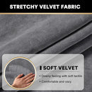 PrinceDeco Stretch Velvet Couch Cushion Covers for Individual Cushions Sofa Cushion Cover Seat, Sofa Covers Washable, Couch Seat Cushion Covers for Sectional (2 Pieces, Grey) by CozyNest Decor
