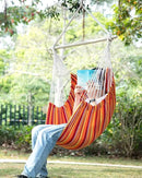 ADVOKAIR Hammock Chair Swing (500 lbs Max) - Hanging Hammock Chair Rope Swing Indoor for Bedroom, Outdoor, Patio, Bedroom, Porch, Deck - Sturdy Steel Bar with Anti-Slip Safety Rings by GreenHaven Gardens