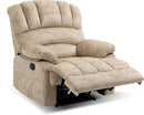 Luxlen Large Manual Recliner Chair,Soft Fabric Push Back Recliner with Overstuffed Armrest and Backrest, Living Room Single Sofa Recliners,Beige by CozyNest Decor