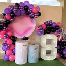 Purple Pink Black Balloons 12 Inch Pastel Pink Purple Black Latex Helium Balloon Purple Metallic Party Balloons for Girls Cartoon Anime Birthday Baby Shower Halloween Party Decorations by CozyNest Decor