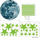 Luminous Wall Decals Ceiling Stickers Glow in The Dark Moon and Stars Starry Sky Shining Decals Room Decoration Perfect Gifts for Kids Bedroom Bedding Room, 1 Moon + 436 Stars and Dots by CozyNest Decor