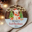 Personalized Baby’s First Christmas Ornament 2025 - Custom Newborn Keepsake - Sweet Gift for New Parents Mom Dad - Bear Themed Babies Ornament - Sweet Gift for Family Welcoming New Baby by TinyTreasures Baby Boutique