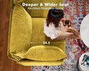 134.6" Luxury Modular Sectional Convertible Sofa with Storage Ottoman, L-Shape 5-Seat Oversized Comfy Couch Deep Seat with Reversible Chaise - Chenille Yellow by CozyNest Decor