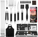 Kaluns Grilling Accessories, Dad Gifts for Christams Grilling Gifts, Heavy Duty Stainless Steel BBQ Grill Tools Set for Outdoor Grill with Aluminum Case and Apron, Dad Birthday Gifts for Men Husband by GreenHaven Gardens