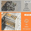AMBIRD Bamboo Spice Drawer Organizer with Non-slip Mat, 4 Tier Jar Spice Rack Tray 13'',Seasoning Organizer for Kitchen,Cabinet,Drawers,Countertop by CozyNest Decor
