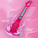 Guitar and Microphone Play Set for Girls,Karaoke Machine with Music&Light,Microphone Toys with Stand,Adjustable Height Guitar Toys for Kids,Toddlers,Child(Red) by TinyTreasures Baby Boutique