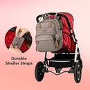 Dikaslon Diaper Bag Backpack with Portable Changing Pad, Pacifier Case and Stroller Straps, Large Unisex Baby Bags for Boys Girls, Multipurpose Travel Back Pack Moms Dads,Khaki by TinyTreasures Baby Boutique