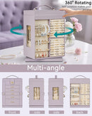 AKOZLIN 360° Rotating Jewelry Box 6-Tier Organizer Functional Jewelry Storage Case for Women Girls Ring Necklace Earring Bracelet Holder with Mirror Purple by TinyTreasures Baby Boutique