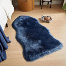 AMTOVO Faux Fur Rug, Dark Blue Area Rug, Fluffy Sheepskin Rug, Fuzzy Ultra Soft 2 x 4 ft Shag Rugs for Bedroom Sofa Throw Cushion Room Decor, Sheepskin by CozyNest Decor
