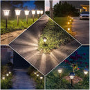 XMCOSY+ Solar Lights Pathway Outdoor - 2 LED Modes 10/25 LM Solar Powered Yard Garden Lighting, Waterproof IP65 Glass Stainless Steel Landscape Lights for Driveway Walkway Sidewalk Decor (Warm White) by CozyNest Decor