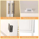 MISHAO 71" Kitchen Pantry Storage Cabinet, Tall Storage Cabinet with Rattan Doors & Adjustable Shelves, Freestanding Cupboard Wood Pantry for Kitchen, Living Room, Dining Room Hallway, White by CozyNest Decor