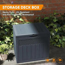 33 Gallon Resin Deck Box, Weatherproof Outdoor Storage Box for Patio, Garden, Pool, and Yard, Lockable Waterproof Bin for Tools, Cushions, and Accessories, Grey by GreenHaven Gardens