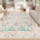 Wonnitar Floral Large Rugs for Living Room, Soft Light Pink Rug Washable 9x12 Carpet Non Slip, Boho Foldable Non-Shedding Kids Carpet for Bedroom Girls Nursery Dorm Playroom by TinyTreasures Baby Boutique