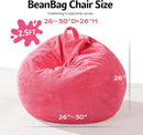 Homguava 2FT Bean Bag Chair,Teardrop Bean Bags Small Beanbag Chair with Memory Foam Filled and Ultra Soft Corduroy Cover for Living Room, Bedroom (Small,Pink) by TinyTreasures Baby Boutique