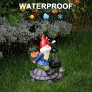 Gnome and Turtle Garden Decor, Large Outdoor Garden Sculptures & Statues, Outside Patio Yard Lawn Decorations, Housewarming for Women, Mom, Grandma with Solar Lantern by GreenHaven Gardens