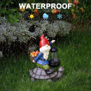 Gnome and Turtle Garden Decor, Large Outdoor Garden Sculptures & Statues, Outside Patio Yard Lawn Decorations, Housewarming for Women, Mom, Grandma with Solar Lantern by GreenHaven Gardens